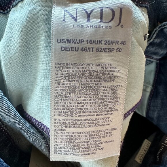 NWT NYDJ Blue Premium Denim Marilyn Straight Leg Jeans in Women's 16 - Picture 11 of 11